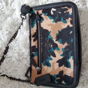 Coach Black Walnut Leaf Print Nolita Handbag Purse Wristlet 58412E $275